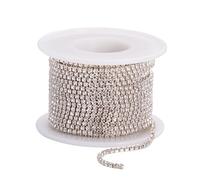 Cinta trenzada de piedra brillante para joyería, para coser, artesanía de boda, decoración, 10 (2 mm)
