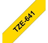 Cinta TZe 18mm Negro sobre Amarillo laminada, resistente, 8m, compatible TZ/TZe