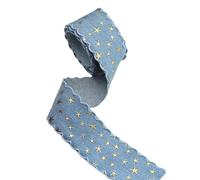 Cinta vaquera para envolver estrella, 3 m de largo, ancho de 4 cm, cinta de tela vaquera, cinta de regalo, cinta para manualidades, diadema, apparel, vaqueros, lazos y decoraciones de costura