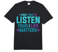 Cinta Verde azulada «Tengo Tiempo para Escuchar, tu Vida Importa» Comfort Colors Adult Heavyweight T-Shirt