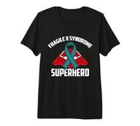 Cinta Verde Azulado con síndrome X frágil de superhéroe Guerrero Luchador Camiseta Premium