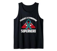 Cinta Verde Azulado con síndrome X frágil de superhéroe Guerrero Luchador Camiseta sin Mangas