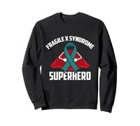 Cinta Verde Azulado con síndrome X frágil de superhéroe Guerrero Luchador Sudadera