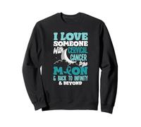 Cinta Verde Azulado I Love Someone with Cervical Cancer To The Moon Sudadera