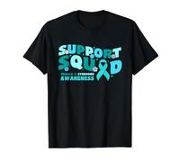 Cinta Verde Azulado para concientización sobre el síndrome X frágil de Support Squad Camiseta gráfica económica, Hombre, Negro, XL