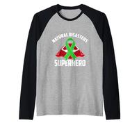 Cinta Verde del superhéroe Guerrero Luchador de desastres Naturales Camiseta Manga Raglan