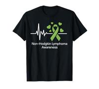 Cinta verde lima de conciencia del latido del corazón del linfoma no Hodgkin Camiseta