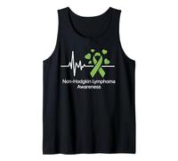 Cinta verde lima de conciencia del latido del corazón del linfoma no Hodgkin Camiseta sin Mangas