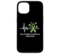 Cinta verde lima de conciencia del latido del corazón del linfoma no Hodgkin Carcasa para iPhone 13