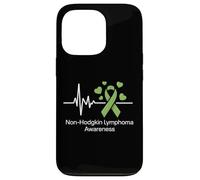 Cinta verde lima de conciencia del latido del corazón del linfoma no Hodgkin Carcasa para iPhone 13 Pro