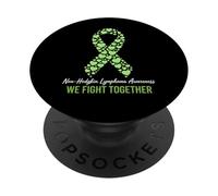 Cinta verde lima guerrero de concientización sobre el linfoma no Hodgkins PopSockets PopGrip Adhesivo