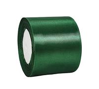 Cinta verde oscuro de 75 mm de ancho para envolver regalos, cinta de satén de doble cara verde oscuro de 22 m, cinta decorativa grande y gruesa para manualidades, lazos para el pelo, Navidad, coche de