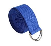 cinta yoga Correa de yoga algodón 1,8 mx3, cm, correa deportiva ajustable con anillo en forma D, elástica for(Deep Blue)