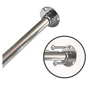 CINTACOR | Barra Armario Extensible, Barra Metálica Resistente y Fácil de Colocar, Barra Extensible Armario Ropero Con Soportes y Tornillos. Diámetro 16/19mm | Longitud 60-90cm