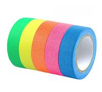Cintas Adhesivas Fluorescente, 5 rollos Cinta de Tela Fluorescente, Cintas Adhesivas de Cinta de UV neón Gaffer Tape Cinta Luminosa Cintas Fluorescentes para Decoración de Fiestas(12,7 mm x 5 m)