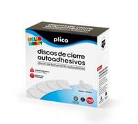 Disco de cierre plico velcro autoadhesivo 20 mm diametro color blanco caja de 200 unidades