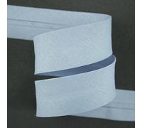 CINTAS AL BIES PERFILADAS DE LINO Y ALGODÓN COLOR LISO, ANCHO3cm (AZUL, 5 METROS)