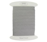 Cintas al sesgo de algodón - Ancho grande 30 mm - Vendido por 5 metros, ideal para proyectos de costura más gruesos y acolchados como mantas, cuadros escoceses, cojines... (Gris claro)