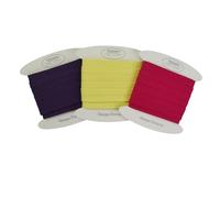 Cintas al sesgo de algodón liso de bella calidad - disponible en más de 20 colores - Bies de costura de algodón (Juego de 3 bies (5 metros cada uno), Set I)
