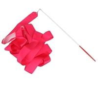 Cintas coloridas de gimnasio, bastón de baile, cinta de gimnasia artística rítmica, varilla giratoria, palo de arco iris de entrenamiento, 2/4/6m para la escuela y el juego en casa(Rose,4M)