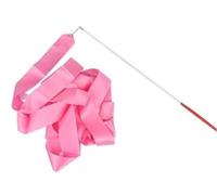 Cintas coloridas de gimnasio, bastón de baile, cinta de gimnasia artística rítmica, varilla giratoria, palo de arco iris de entrenamiento, 2/4/6m para la escuela y el juego en casa(Pink,6M)