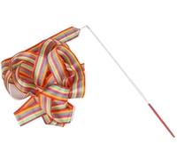 Cintas coloridas de gimnasio, bastón de baile, cinta de gimnasia artística rítmica, varilla giratoria, palo de arco iris de entrenamiento, 2/4/6m para la escuela y el juego en casa(Rainbow,2M)