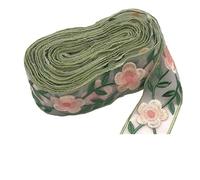 Cintas de bordar 2 yardas, adornos encaje floral, costura for zapatos, bolsos, tocados y manualidades(Color-07)