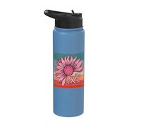Cintas de concientización sobre el girasol rosa para apoyar Stainless Steel Insulated Water Bottle