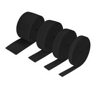 Cintas de Coser, 4 Piezas de Banda Elástica de 2 Metros, 10 mm 20 mm 30 mm 40 mm Correa Elástica para Coser Tejer, Negro