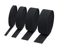 Cintas de Coser, Banda Elástica de 4 Piezas,10 mm 20 mm 30 mm 40 mm Correa Elástica para Coser Tejer, 2M Negro