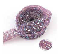 Cintas de diamantes de imitación, Cinta de pedrería Multicolor 15mm 1 yarda(Amethyst AB)