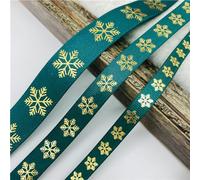 Cintas de embalaje de colores, cintas de decoració 5 yardas/lote 10mm 15mm 25mm cinta navideña estampada cinta de grosgrain for lazo hecho a mano decoraciones navideñas envoltura de regalos DIY(Dark G