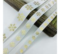 Cintas de embalaje de colores, cintas de decoració 5 yardas/lote 10mm 15mm 25mm cinta navideña estampada cinta de grosgrain for lazo hecho a mano decoraciones navideñas envoltura de regalos DIY(White,