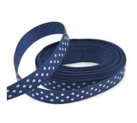 Cintas de embalaje de colores, cintas de decoració 5 yardas/lote 3/8 ''10mm cinta de grogrén con estampado de lunares lazo for el pelo fiesta Navidad decoración de boda tejido for costura DIY(Navy Blu
