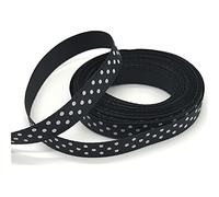 Cintas de embalaje de colores, cintas de decoració 5 yardas/lote 3/8 ''10mm cinta de grogrén con estampado de lunares lazo for el pelo fiesta Navidad decoración de boda tejido for costura DIY(Black)
