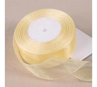 Cintas de embalaje de colores, cintas de decoració Cintas de Organza transparentes de color amarillo dorado, 12/15/20/25/40/50mm, manualidades DIY, tela, decoración de regalo for fiesta de cumpleaños,