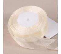 Cintas de embalaje de colores, cintas de decoració Cintas de Organza transparentes de color amarillo dorado, 12/15/20/25/40/50mm, manualidades DIY, tela, decoración de regalo for fiesta de cumpleaños,