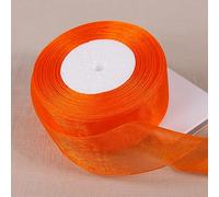 Cintas de embalaje de colores, cintas de decoració Cintas de Organza transparentes de color amarillo dorado, 12/15/20/25/40/50mm, manualidades DIY, tela, decoración de regalo for fiesta de cumpleaños,