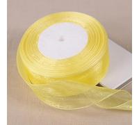Cintas de embalaje de colores, cintas de decoració Cintas de Organza transparentes de color amarillo dorado, 12/15/20/25/40/50mm, manualidades DIY, tela, decoración de regalo for fiesta de cumpleaños,