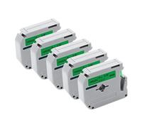 Cintas de Etiquetas 5 12 Uds MK 721 para MK721 MK 721 M K721 9mm 8m Cinta de Impresora Negro sobre Verde Compatible con PT 45M PT 100 PT 110(5PCS)