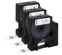 Cintas de Etiquetas Compatible para Dymo D1 12mm x 7m 45013 Cintas Cinta S0720530 para Dymo Labelmanager 160 210D 280 360D 420P Label Point 150 350 Negro sobre Blanco