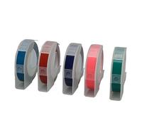 Cintas de etiquetas en relieve 3D, 5 uds., 9mm de ancho, 9,8 pies de longitud, transferencia térmica, cinta de etiquetas de identificación automática