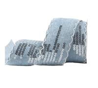 Cintas de mezclilla con lentejuelas de 25 mm/38 mm, lazos hechos a mano, accesorios for el cabello, materiales de bricolaje, ropa(Color-02,38 mm 5yards)