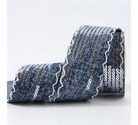 Cintas de mezclilla con lentejuelas de 25 mm/38 mm, lazos hechos a mano, accesorios for el cabello, materiales de bricolaje, ropa(Color-04,38 mm 5yards)