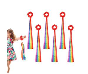 Cintas de Muñeca para Danza | 6 Piezas Multicolor 50 Cm Decoración De Mano,Cintas Arcoíris Danza | para Espectáculos Artísticos Escolares, Entrenamiento Gimnasia En Equipo, Infantiles Y