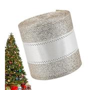 Cintas de Navidad - Cinta de Tela Navideña de 198 Centímetros de Largo | Cinta para Coronas Navideñas de Color Champán | Para la Decoración de Regalos Navideños, Árbol, Lazo, Corona, Ramo de Flores y