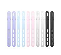 Cintas de Silicona | 10 Unidades Elásticas Portátiles | Anillos Para Cables De Cargadores | Para Interior Exterior Oficina Coche Hotel Viaje Teléfono Auriculares Earbuds Cargador