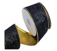 Cintas de terciopelo, Cinta navideña de terciopelo con borde alambre, ideal for hacer tú mismo, for coronas árbol Navidad, multicolor(Color 8)