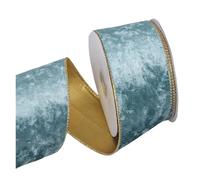 Cintas de terciopelo, Cinta navideña de terciopelo con borde alambre, ideal for hacer tú mismo, for coronas árbol Navidad, multicolor(Color 9)