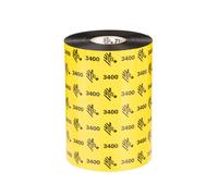 Cintas de transferencia térmica, Zebra, 3400, cera/resina, 83 mm, 450 m, Salida, Negro